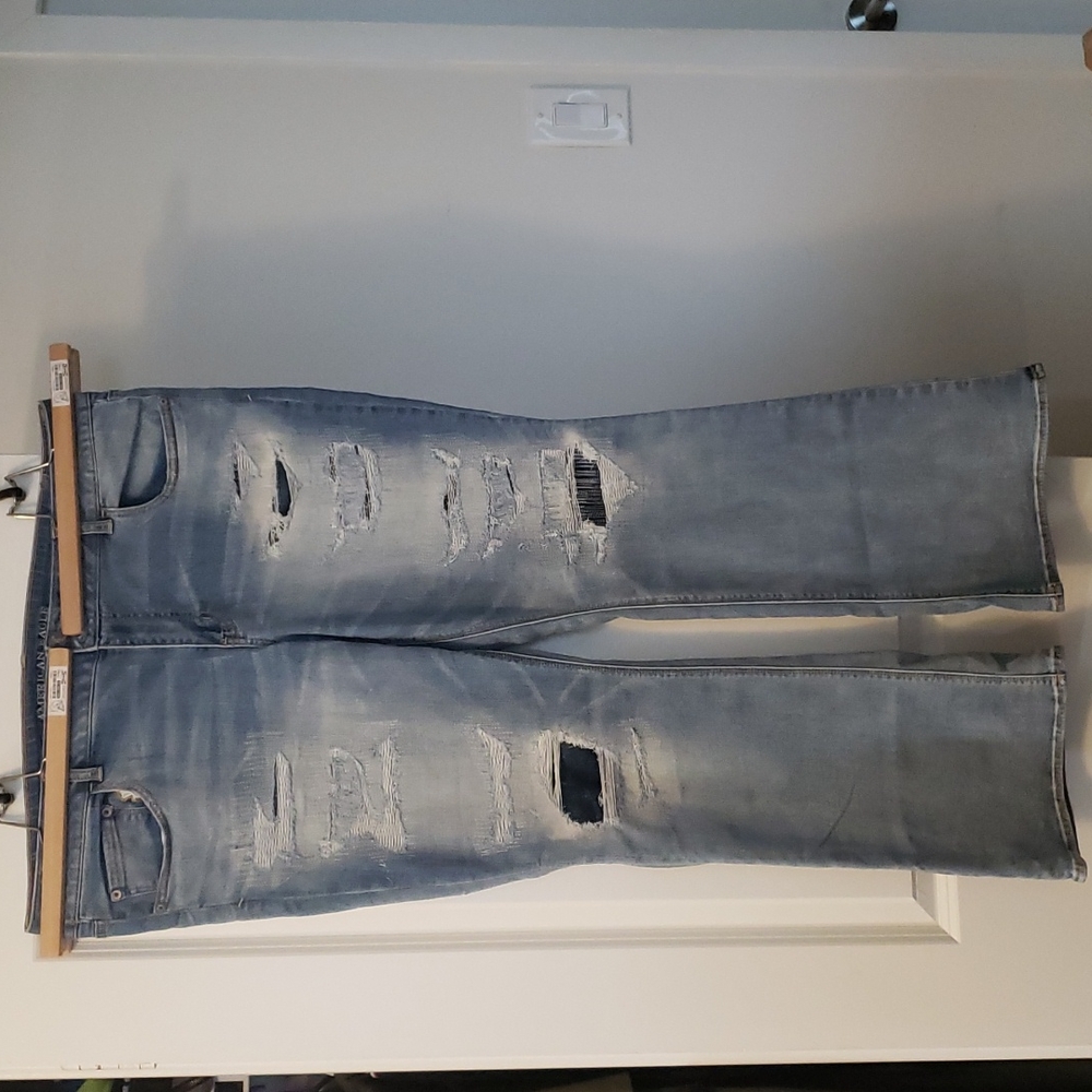 Worn Once, American Eagle Distressed/Patched Jeans